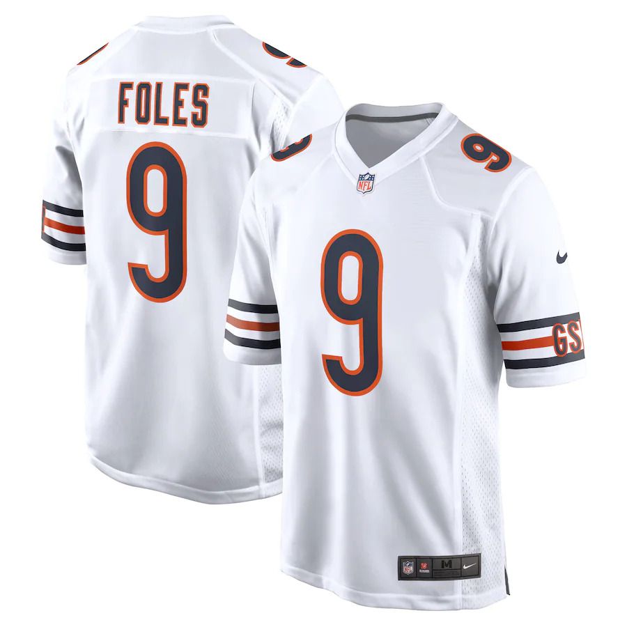Men Chicago Bears #9 Nick Foles Nike White Game NFL Jersey->chicago bears->NFL Jersey
